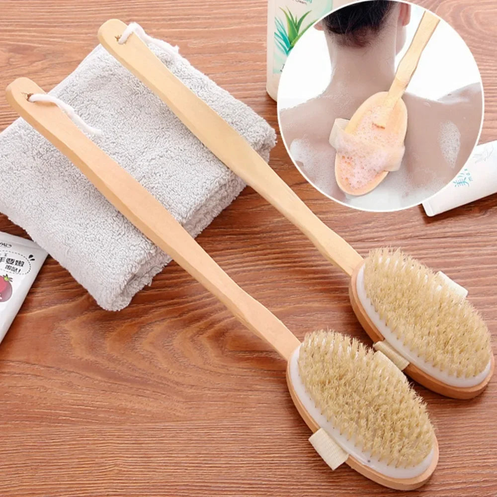 Wooden Detachable Long Handle Bath Brush
