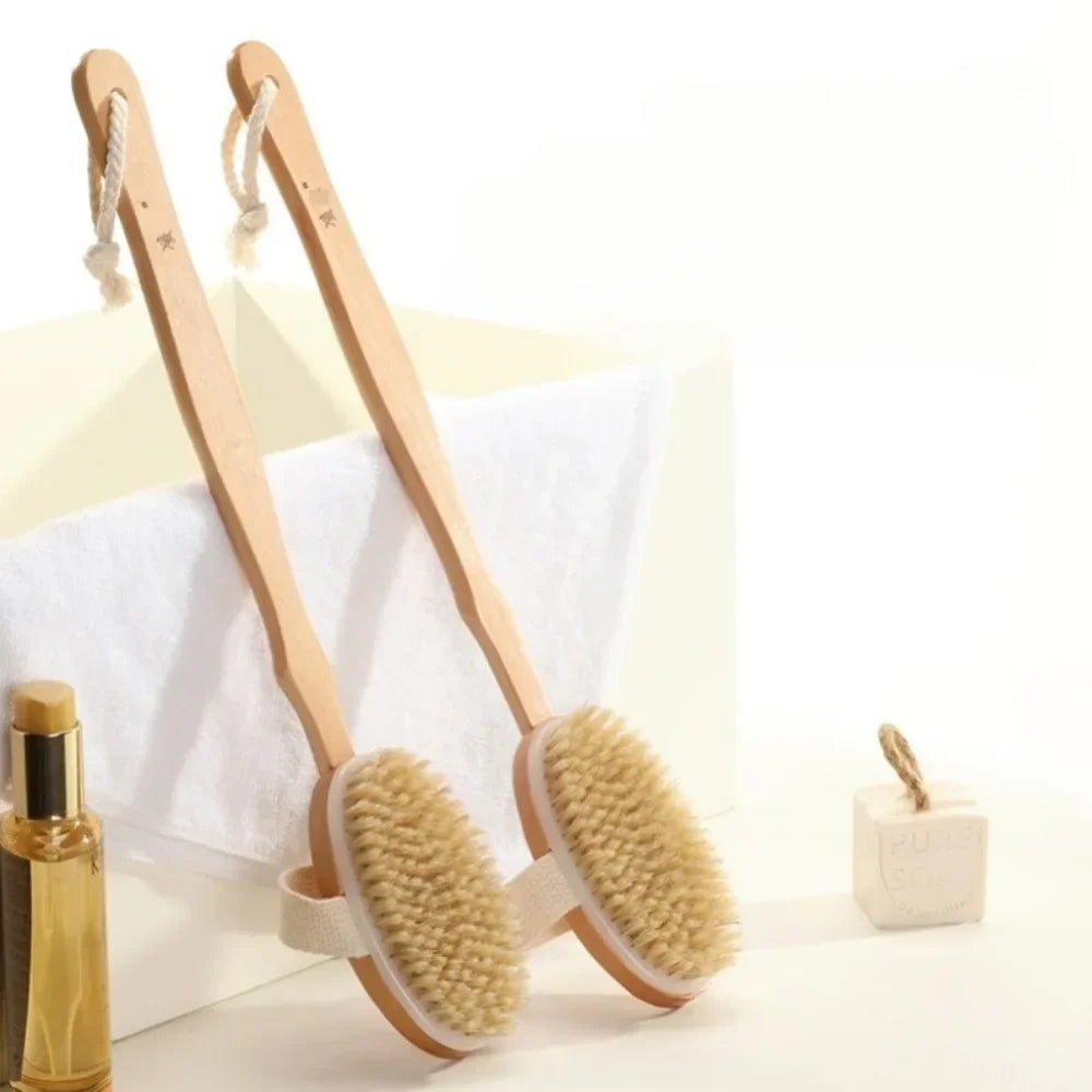 Wooden Detachable Long Handle Bath Brush