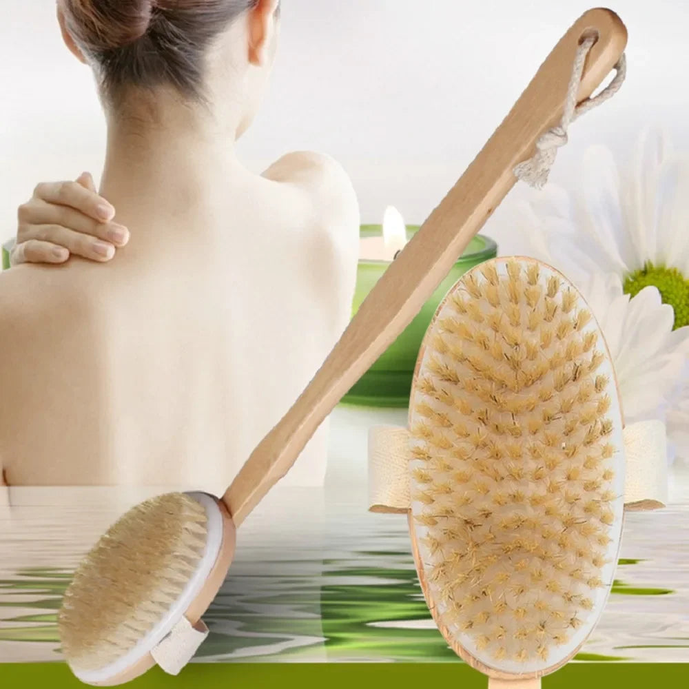 Wooden Detachable Long Handle Bath Brush