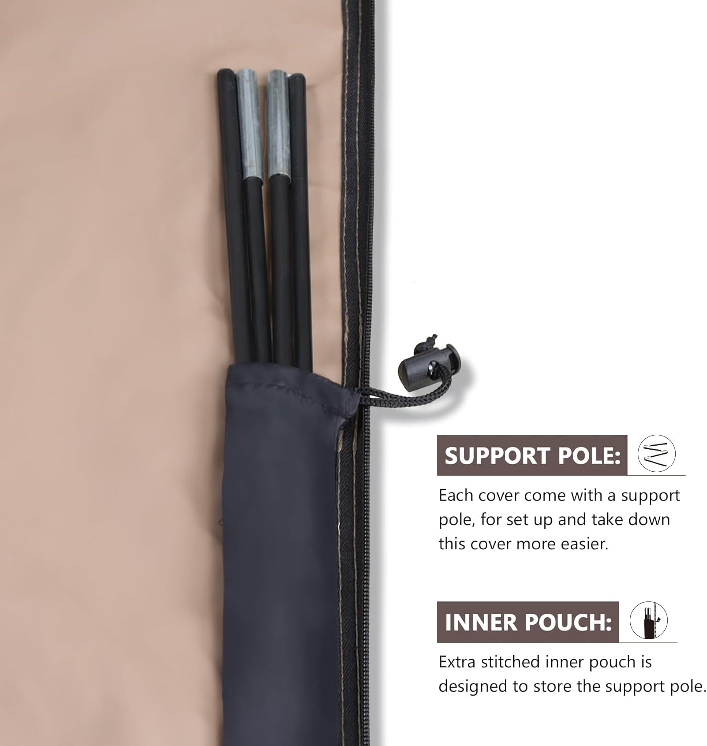 Support Pole with an inner pouch
