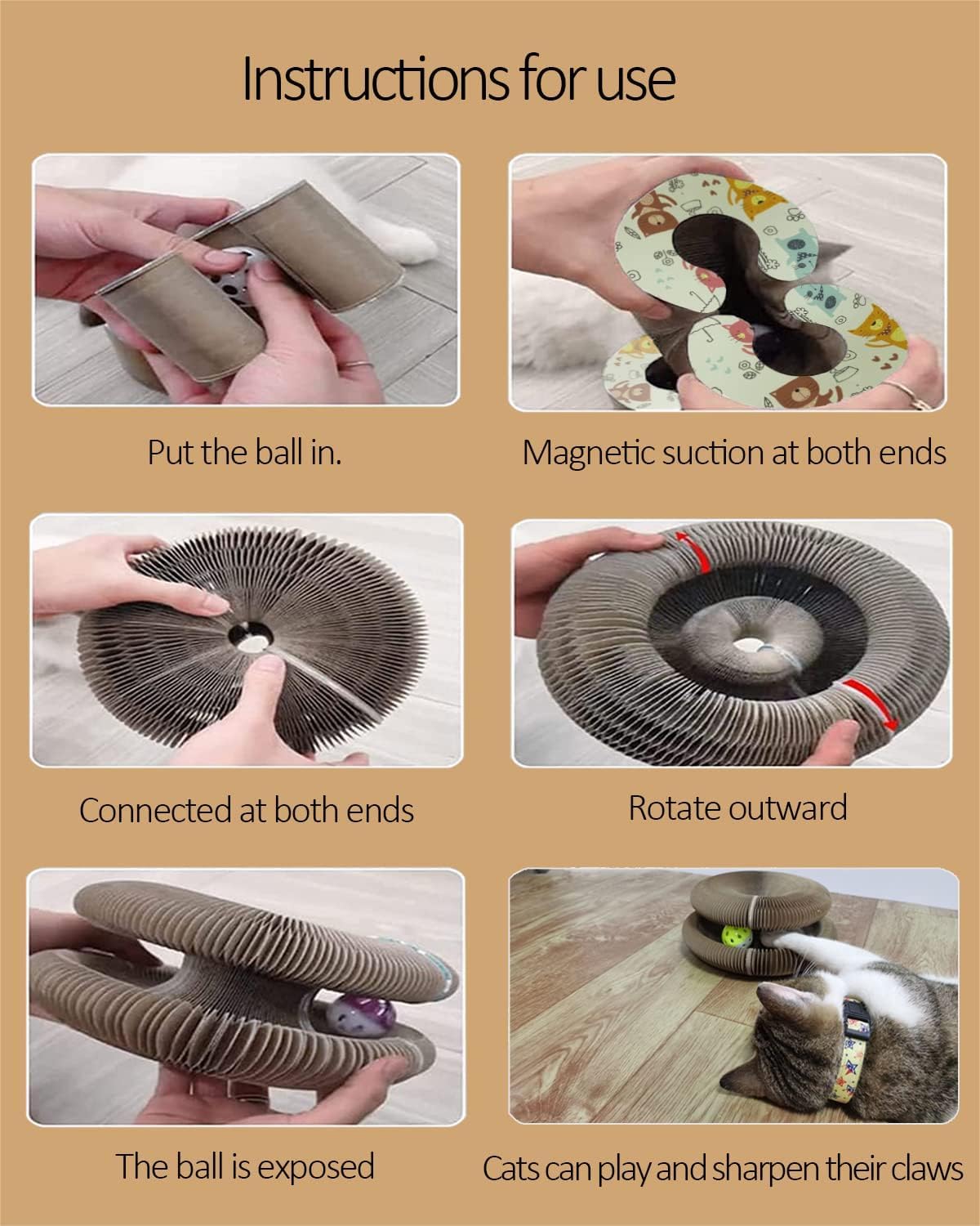 360° Cat Scratcher Toy with Ball Track