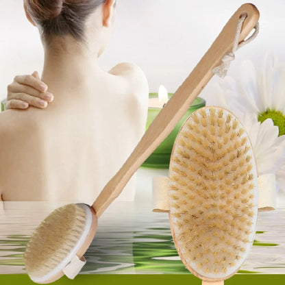 Wooden Detachable Long Handle Bath Brush