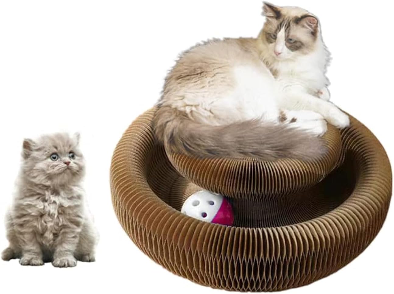 360° Cat Scratcher Toy with Ball Track
