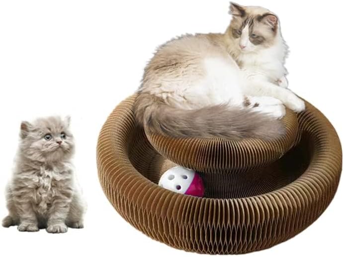 360° Cat Scratcher Toy with Ball Track