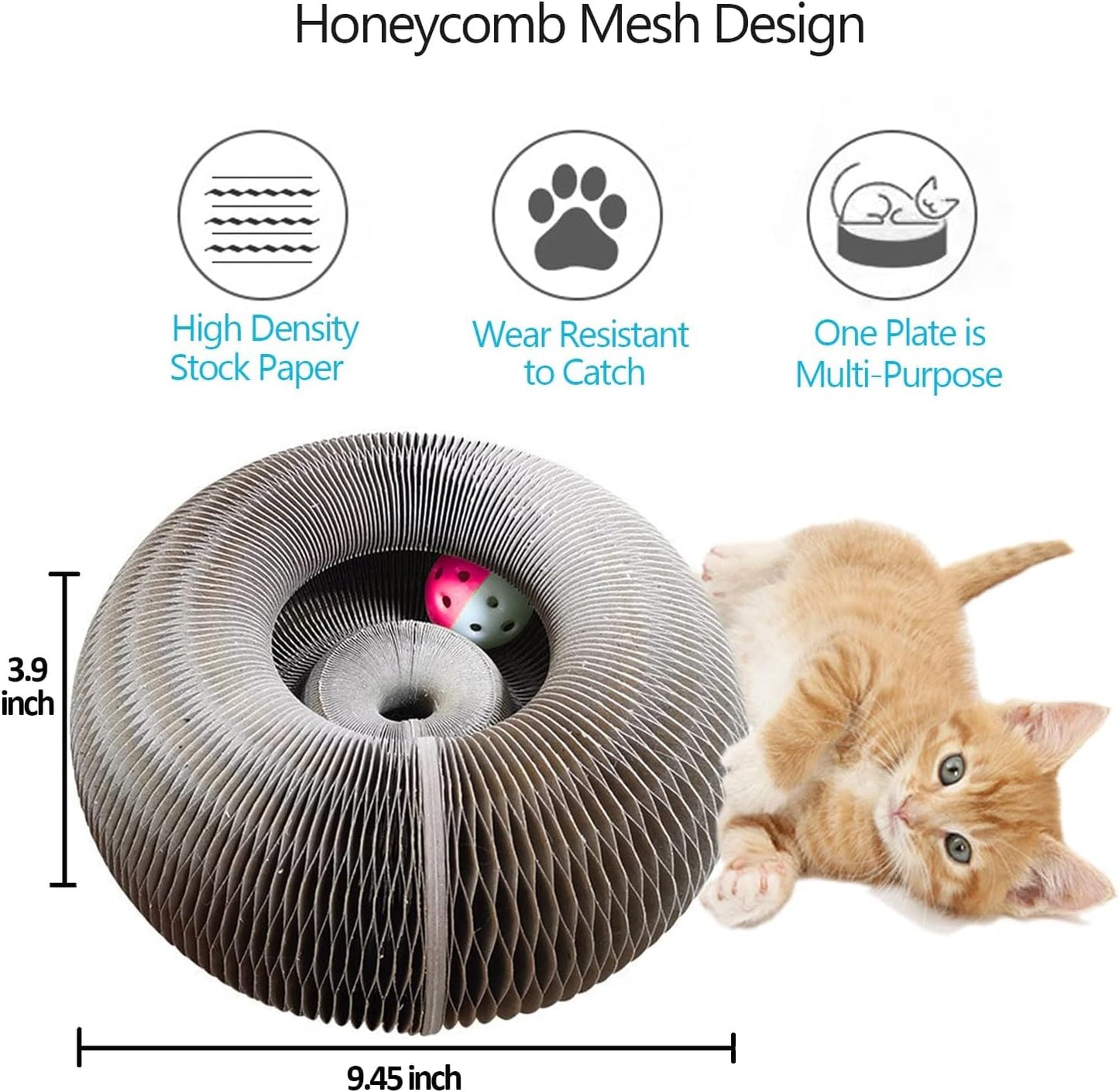 360° Cat Scratcher Toy with Ball Track
